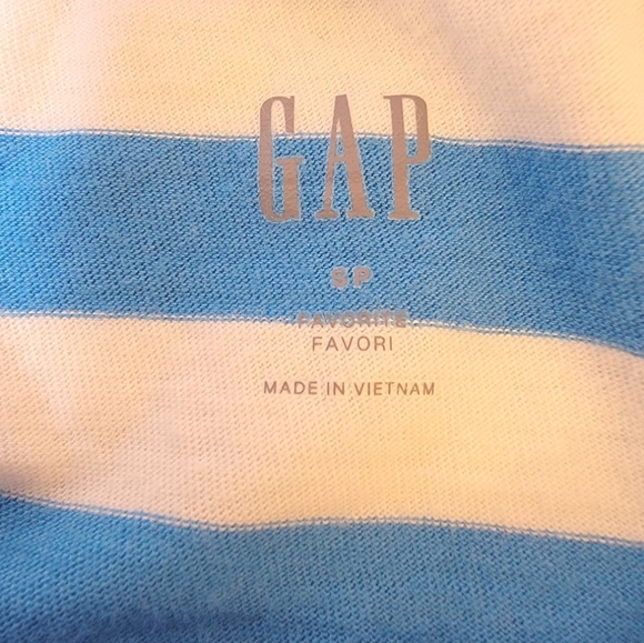 GAP Blue Steipe Favori Top T-Shirt SP - Picture 4 of 8